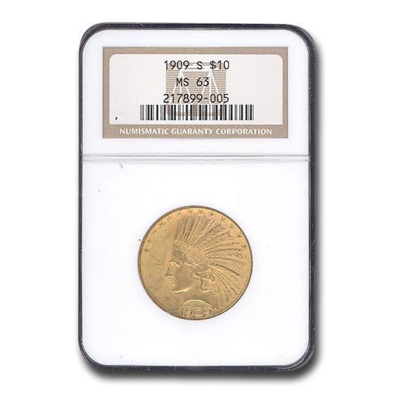 1909-S $10 Indian Gold Eagle MS-63 NGC 1909-S $10 Indian Gold Eagle MS-63 NGC